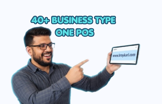 Kroykari on a tablet with 40+ business types and one POS — kroykari.com